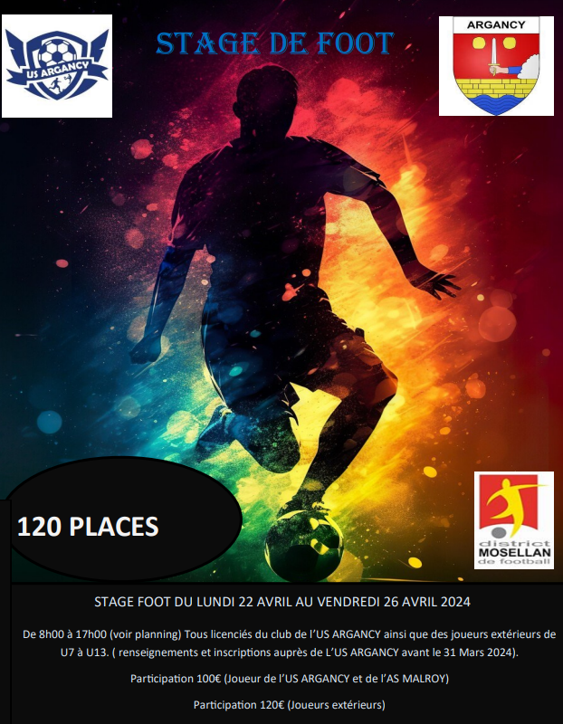 Stage de foot Avril 2024